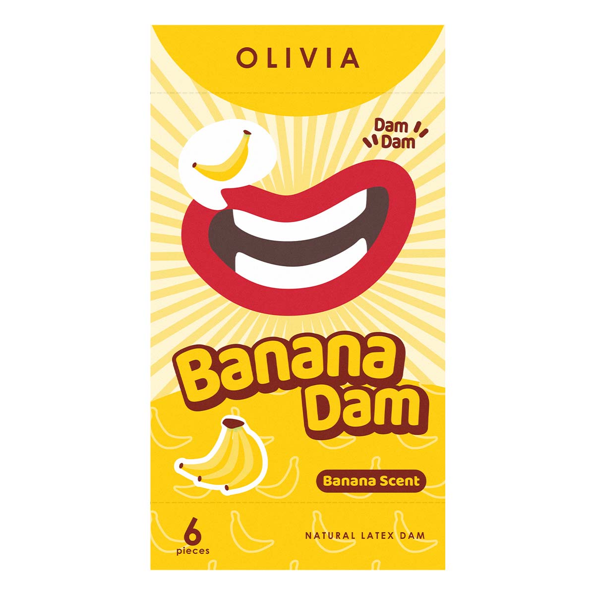 奥莉维亚 香蕉口味 6 片 天然乳胶膜片 (短效期)-thumb_2