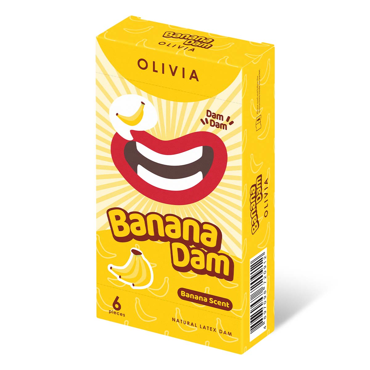 Olivia Banana Scent 6's Pack Natural Latex Dams (Short Expiry)-thumb_1