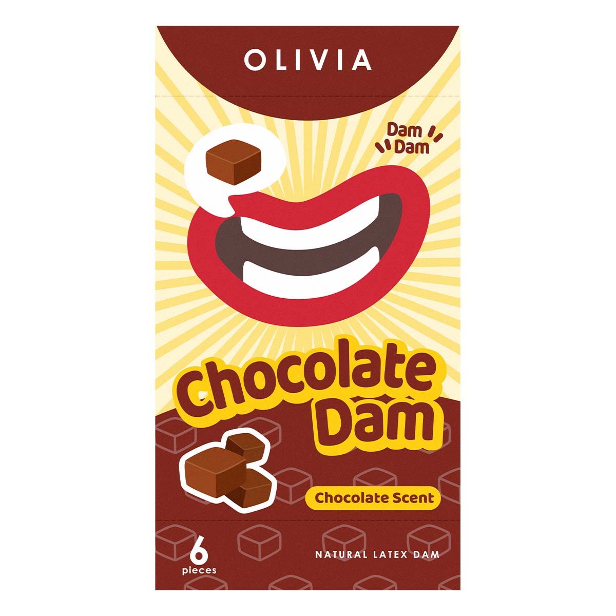Olivia Chocolate Scent 6's Pack Natural Latex Dams (Short Expiry)-p_2