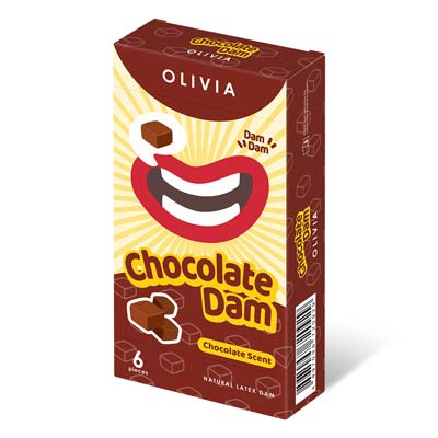 Olivia Chocolate Scent 6's Pack Natural Latex Dams (Short Expiry)-thumb