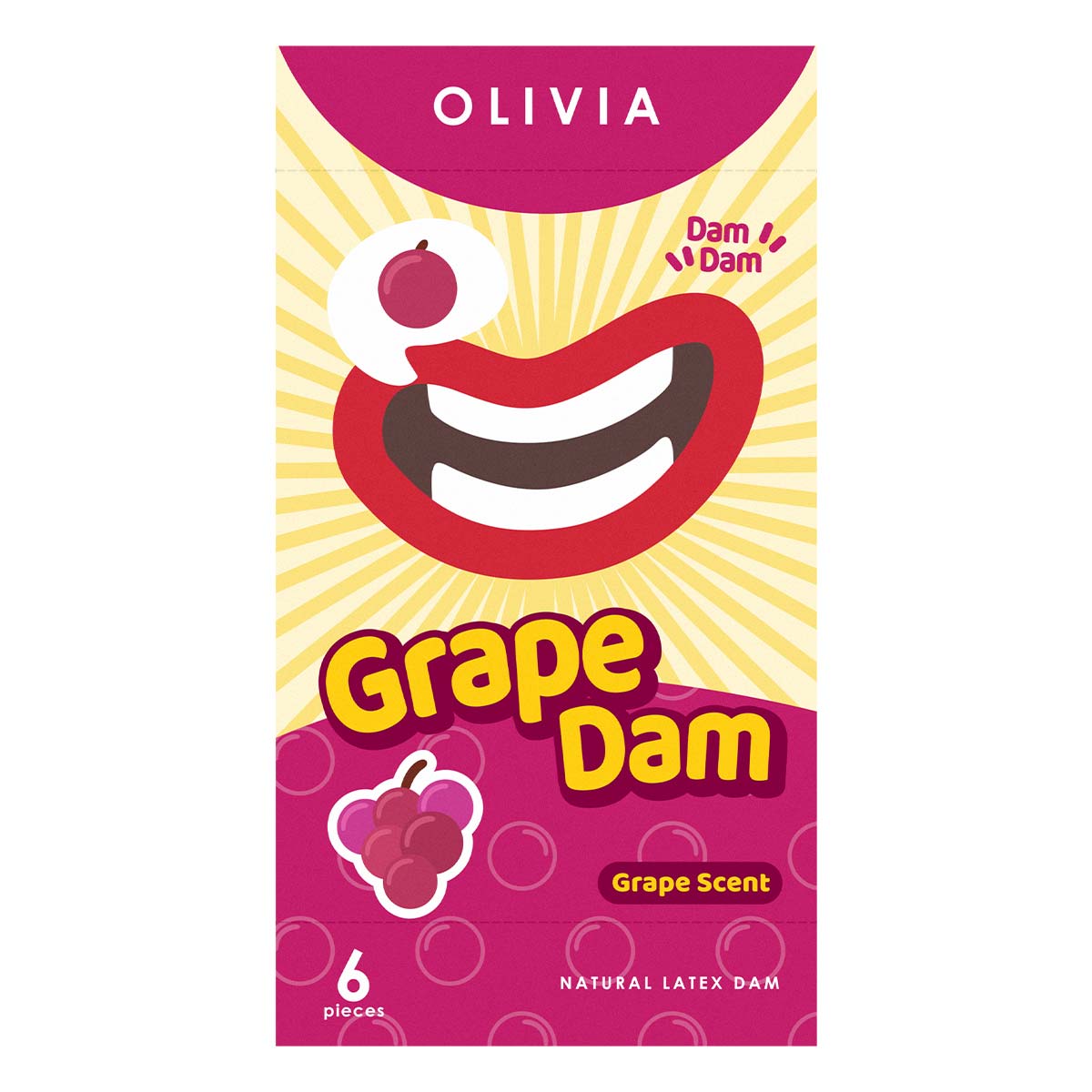 Olivia Grape Scent 6's Pack Natural Latex Dams (Short Expiry)-thumb_2