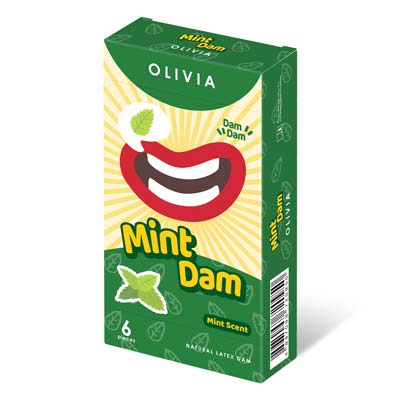 Olivia Mint Scent 6's Pack Natural Latex Dams (Short Expiry)-thumb