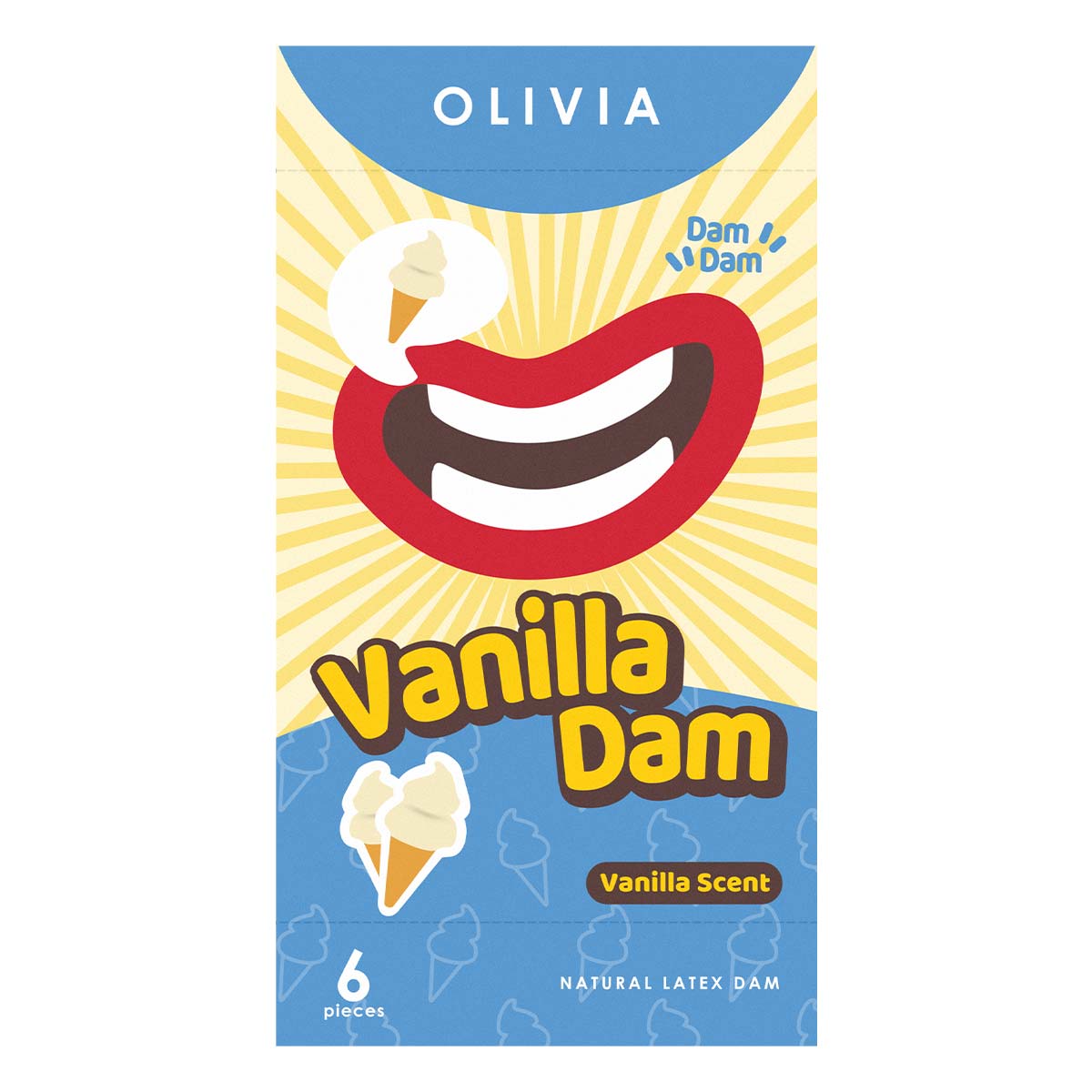 Olivia Vanilla Scent 6's Pack Natural Latex Dams (Short Expiry)-thumb_2