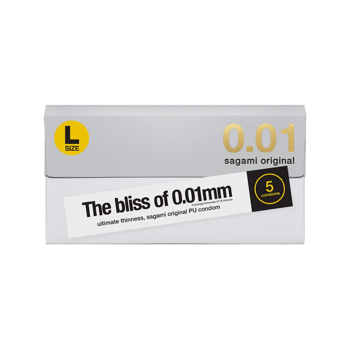Sagami Original 0.01 L-size 58mm 5's Pack PU Condom-thumb_2