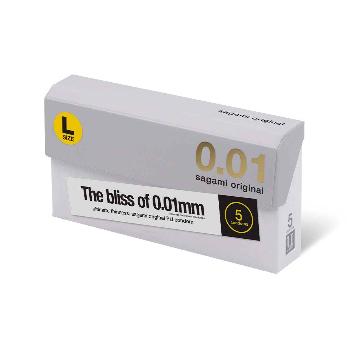 Sagami Original 0.01 L-size 58mm 5's Pack PU Condom-thumb