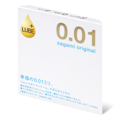 Sagami Original 0.01 Extra Lubricated 1's Pack PU Condom-thumb