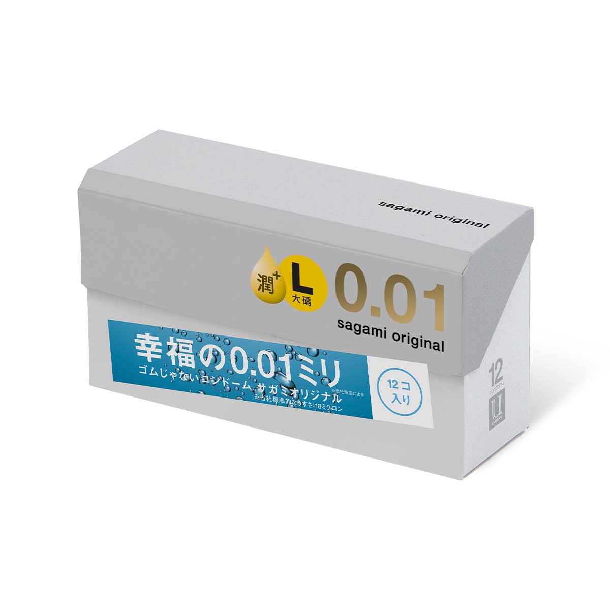 Sagami Original 0.01 L-size Extra Lubricated 12's Pack PU Condom-p_1