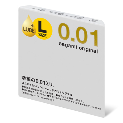 Sagami Original 0.01 L-size Extra Lubricated 1's Pack PU Condom-thumb