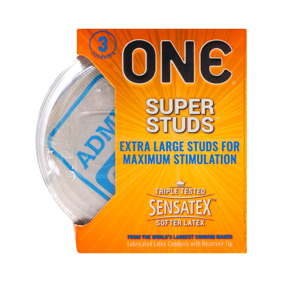 ONE Super Studs 3's Pack Latex Condom (Short Expiry)-p_2