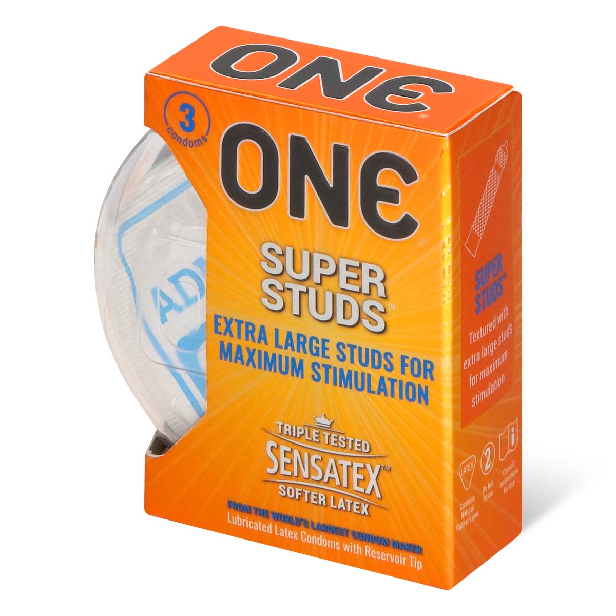 ONE Super Studs 3's Pack Latex Condom (Short Expiry)-p_1