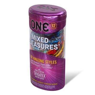 ONE Mixed Pleasures 12's Pack Latex Condom-thumb